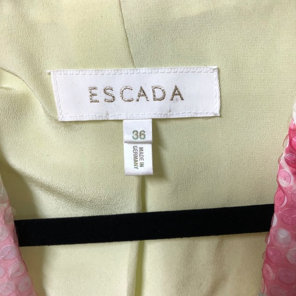 Escada Sequin Floral Green Jacket Blazer - Picture 6 of 7